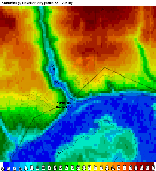 Kochetok elevation map