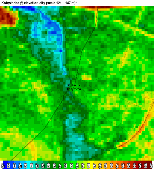 Kobyzhcha elevation map