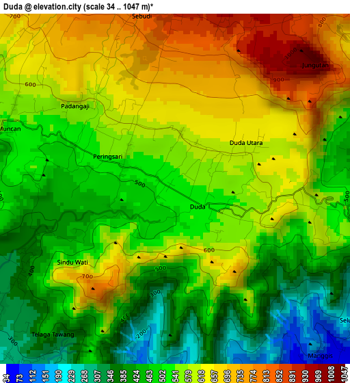 Duda elevation map