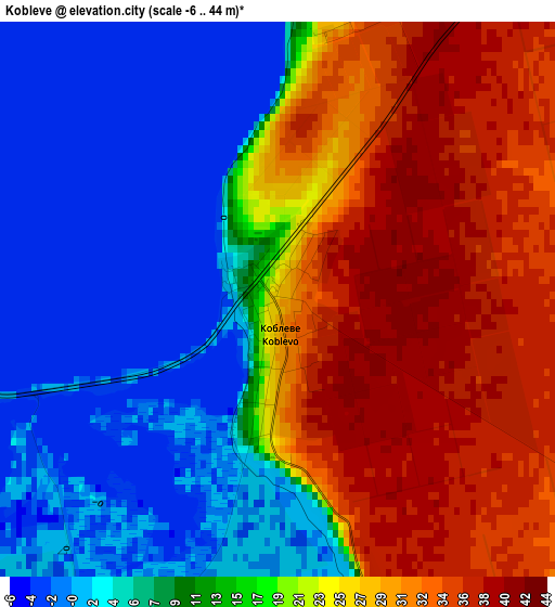 Kobleve elevation map