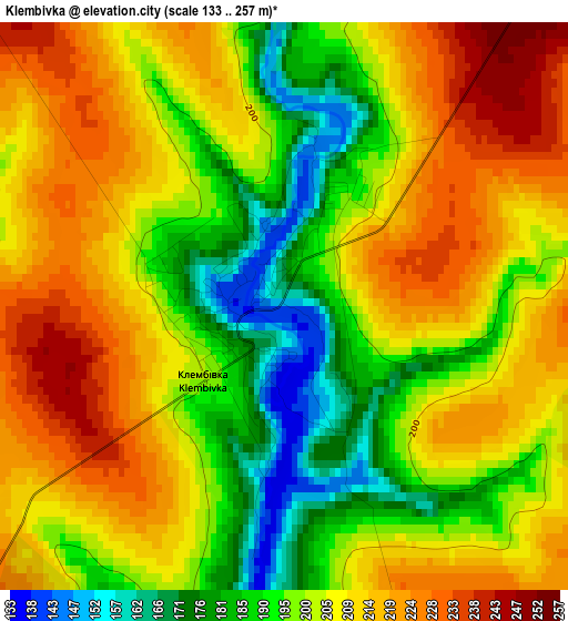 Klembivka elevation map