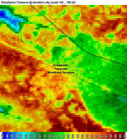 Klavdiyevo-Tarasove elevation map