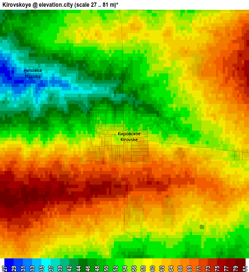 Kirovskoye elevation map