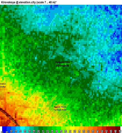 Kirovskoye elevation map