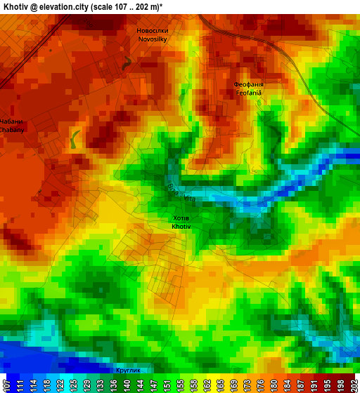 Khotiv elevation map