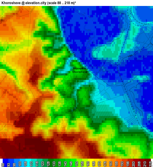 Khorosheve elevation map