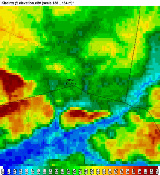 Kholmy elevation map