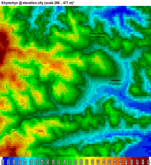 Khymchyn elevation map