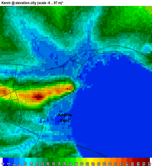 Kerch elevation map