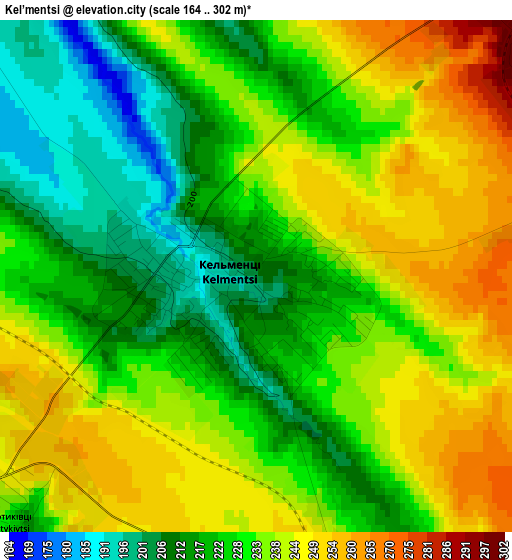 Kel’mentsi elevation map