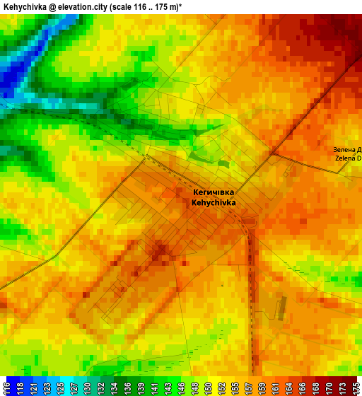 Kehychivka elevation map