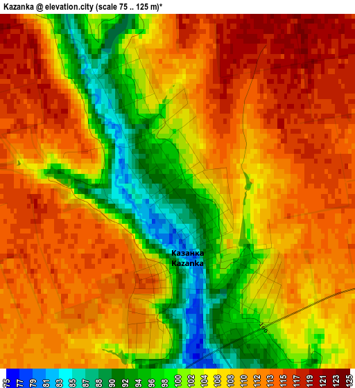 Kazanka elevation map