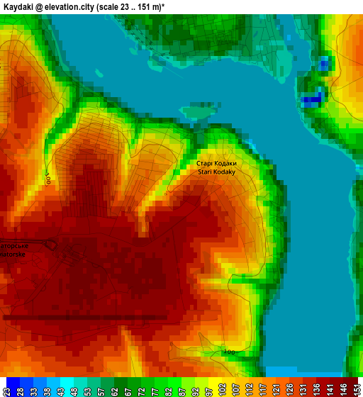 Kaydaki elevation map