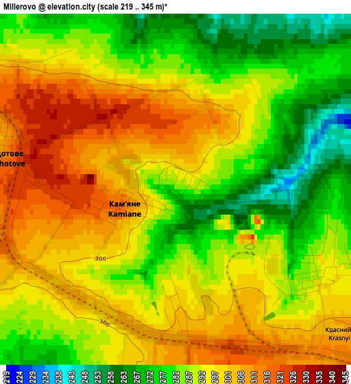 Millerovo elevation map