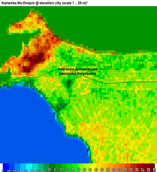 Kamenka-Na-Dnepre elevation map