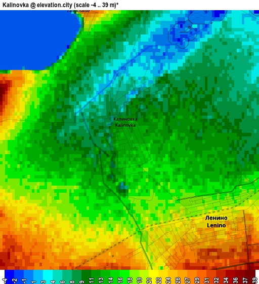 Kalinovka elevation map