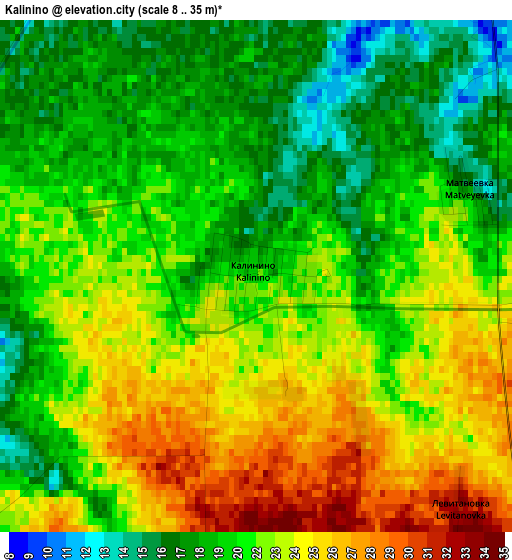 Kalinino elevation map