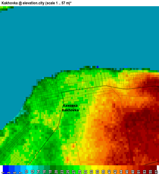 Kakhovka elevation map