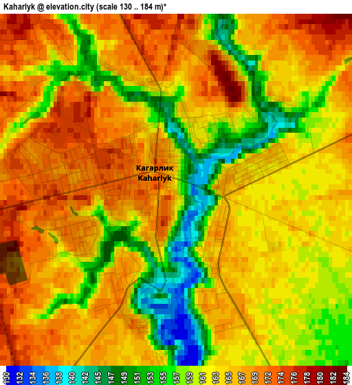 Kaharlyk elevation map