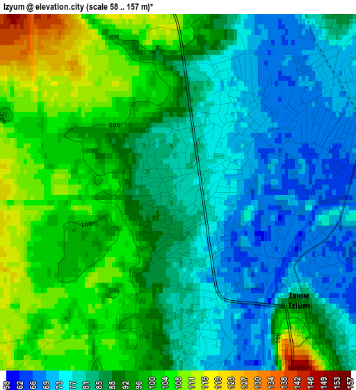 Izyum elevation map