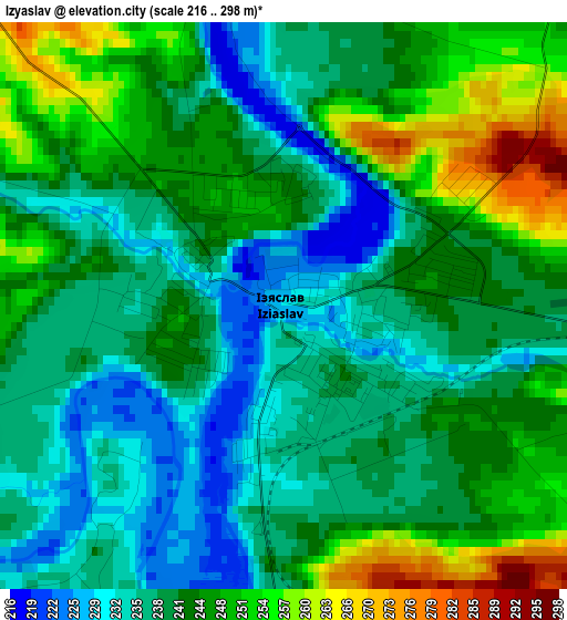 Izyaslav elevation map