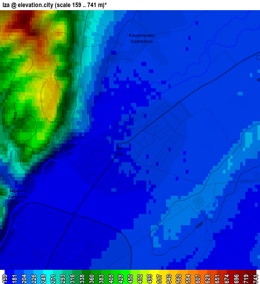 Iza elevation map