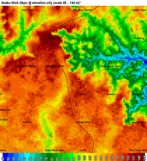 Ibiaku Ntok Okpo elevation map