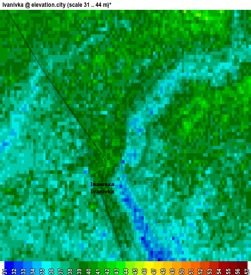 Ivanivka elevation map