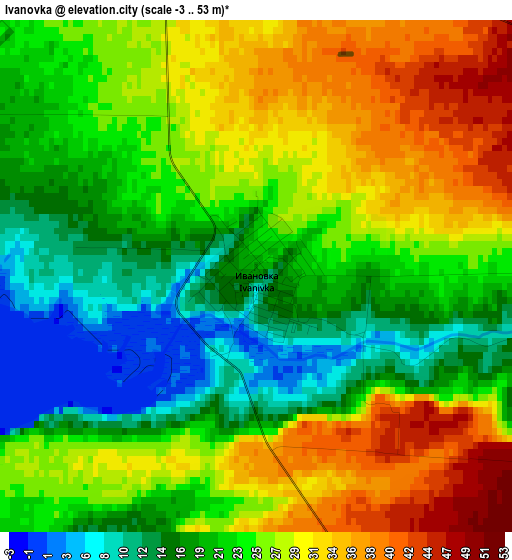 Ivanovka elevation map