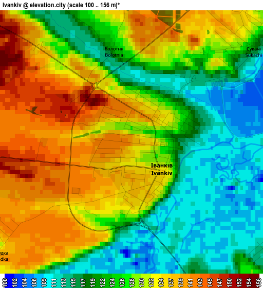 Ivankiv elevation map