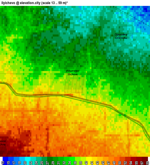 Ilyichevo elevation map