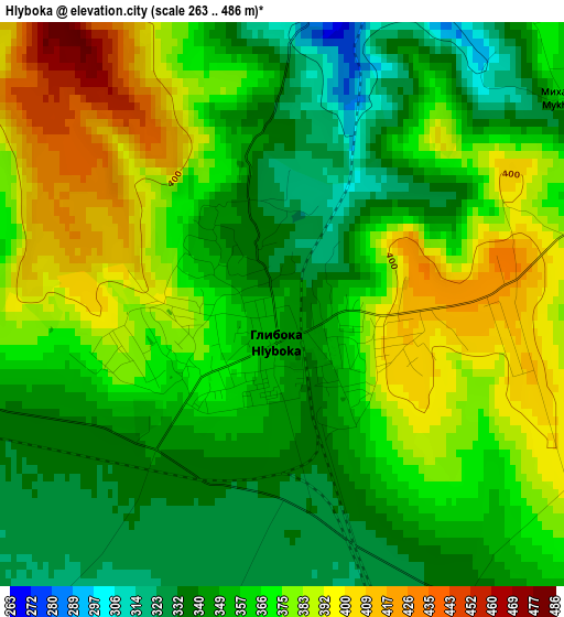 Hlyboka elevation map