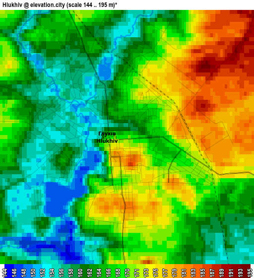 Hlukhiv elevation map