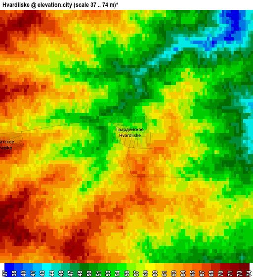 Hvardiiske elevation map