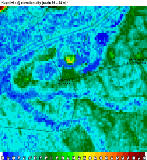 Hupalivka elevation map