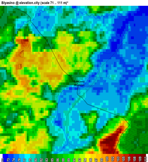 Blyasino elevation map