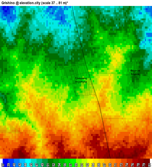 Grishino elevation map