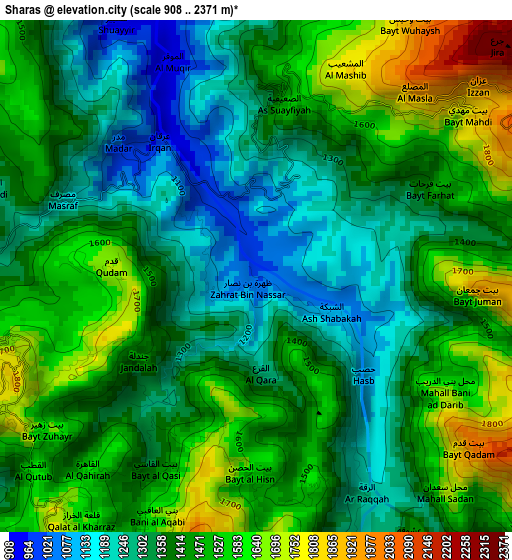 Sharas elevation map
