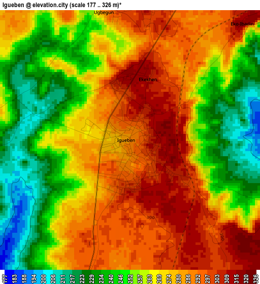 Igueben elevation map