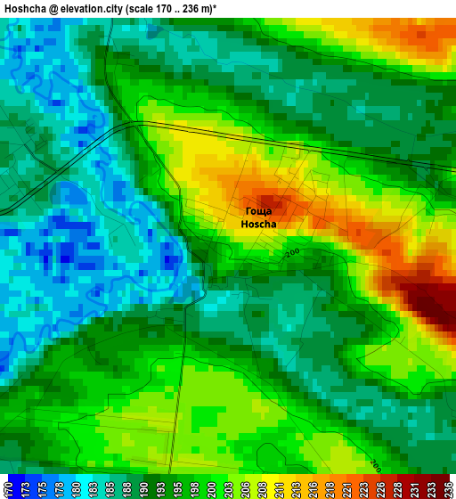 Hoshcha elevation map