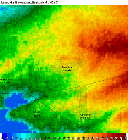 Lesnovka elevation map