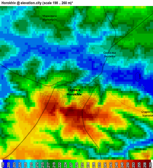 Horokhiv elevation map