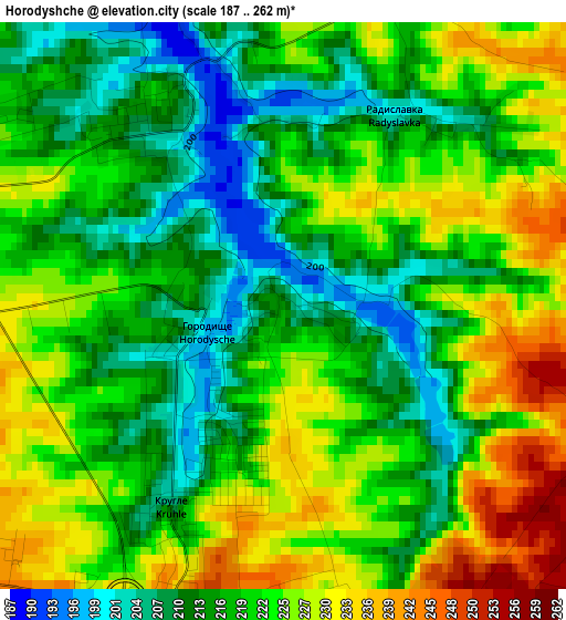 Horodyshche elevation map