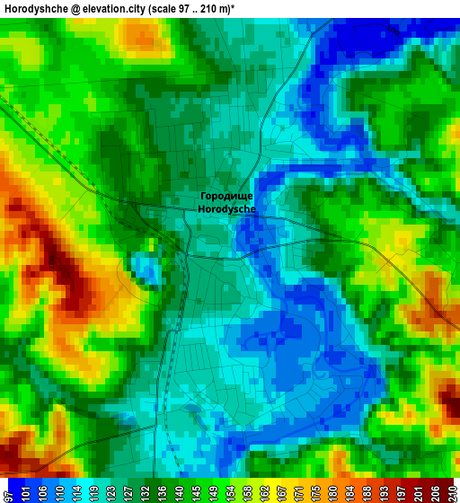 Horodyshche elevation map