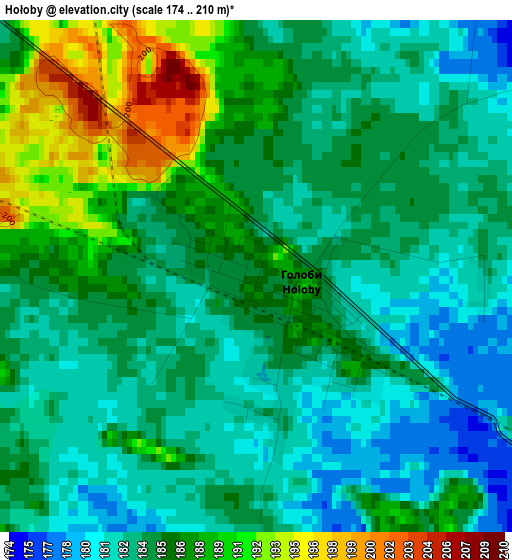 Hołoby elevation map