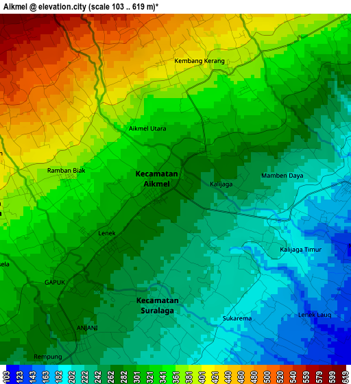 Aikmel elevation map