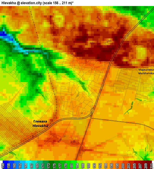 Hlevakha elevation map