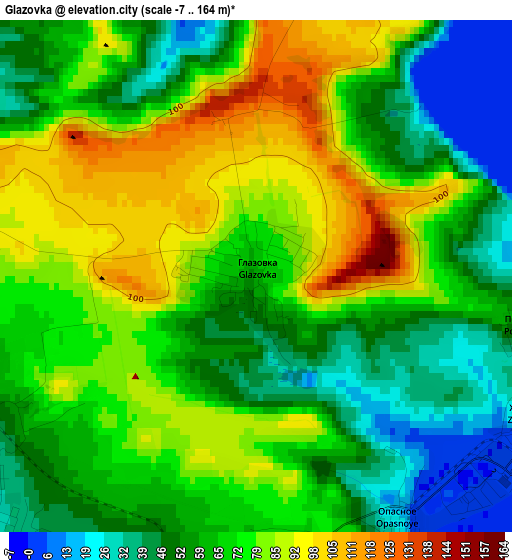 Glazovka elevation map