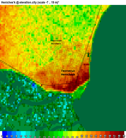 Heniches’k elevation map