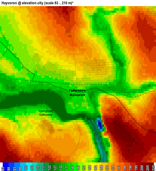 Hayvoron elevation map